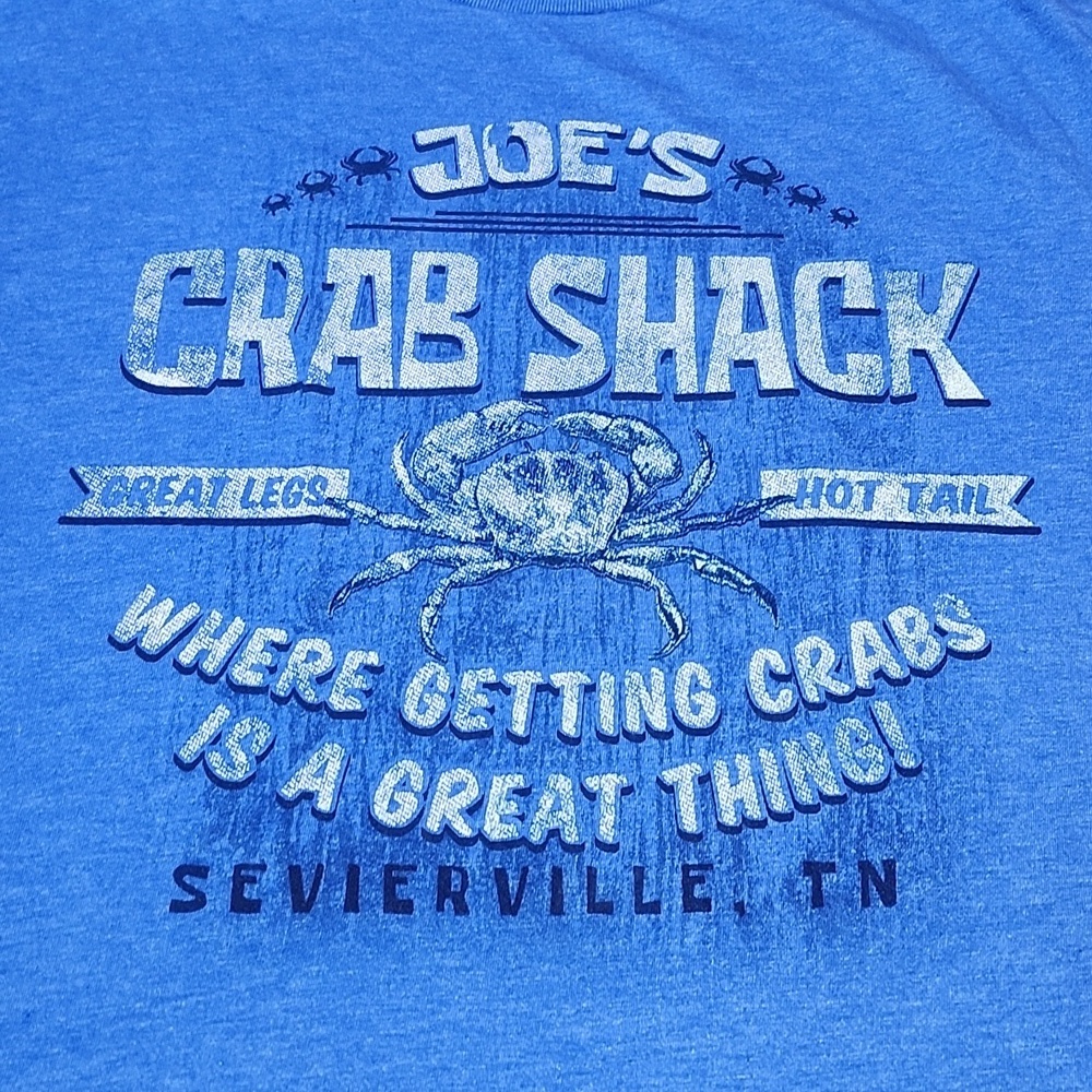 HUMOROUS JOE'S CRAB SHACK "WHERE GETTING CRABS IS A GOOD THING" LARGE TEE-SHIRT